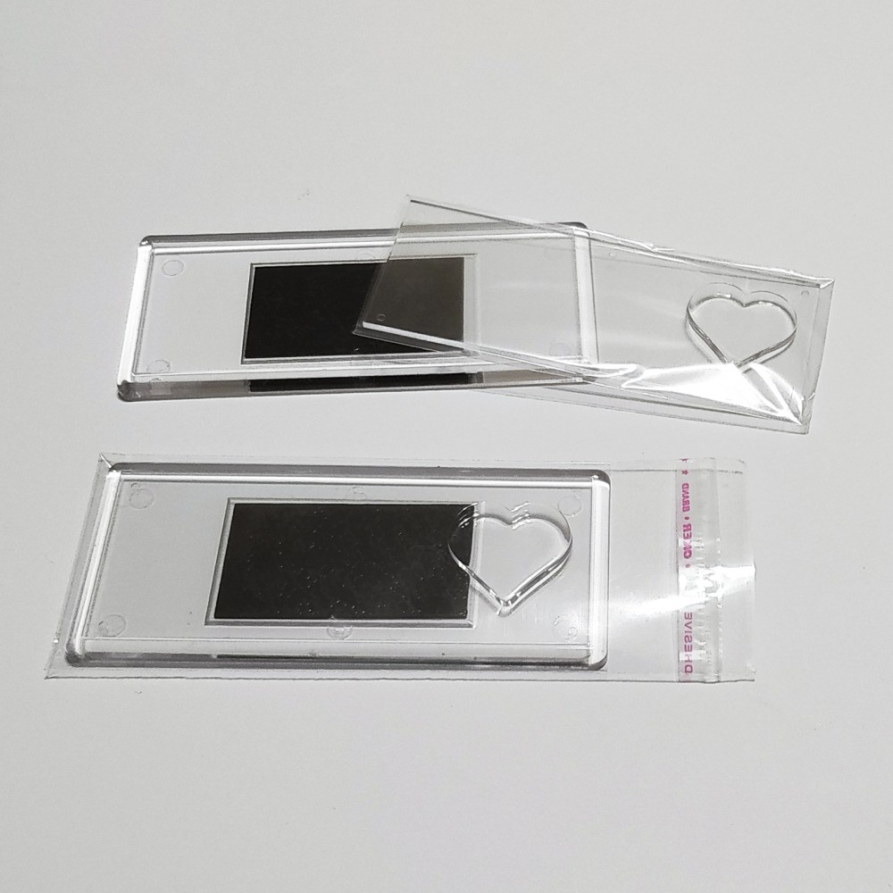 Pusty Akrylowy magnesy Panorama z sercem 108*48 mm (przezroczysty)